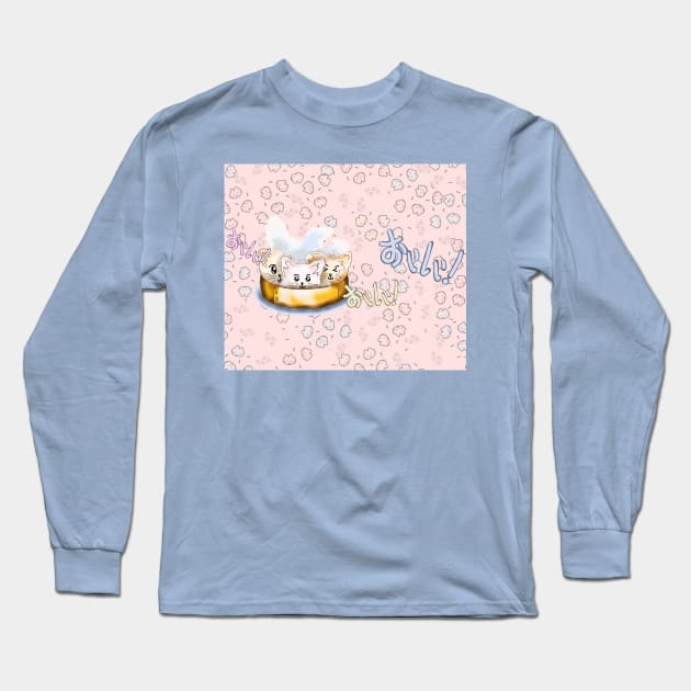 Delicious cute cat dumplings Long Sleeve T-Shirt by cuisinecat